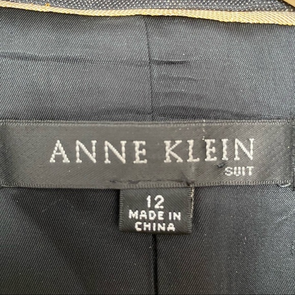 Anne Klein Black Charcoal Plaid Career Blazer Jacket Women's 12 Toggle Closure - Picture 4 of 13